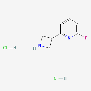 molecular formula C8H11Cl2FN2 B3094799 2-(Azetidin-3-yl)-6-fluoropyridine dihydrochloride CAS No. 1260828-79-2