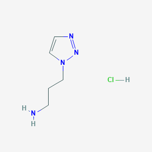 molecular formula C5H11ClN4 B3094829 3-(1H-1,2,3-triazol-1-yl)propan-1-amine hydrochloride CAS No. 1260882-68-5