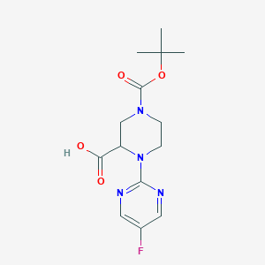 4-(Tert-butoxycarbonyl)-1-(5-fluoropyrimidin-2-yl)piperazine-2-carboxylic acid