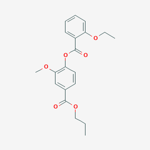 molecular formula C20H22O6 B309489 Propyl 4-[(2-ethoxybenzoyl)oxy]-3-methoxybenzoate 