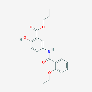 molecular formula C19H21NO5 B309490 Propyl 5-[(2-ethoxybenzoyl)amino]-2-hydroxybenzoate 