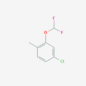 molecular formula C8H7ClF2O B3094905 4-氯-2-(二氟甲氧基)-1-甲基苯 CAS No. 1261449-29-9