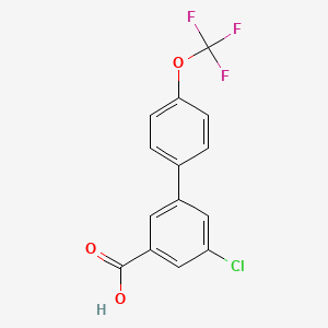 molecular formula C14H8ClF3O3 B3094966 5-氯-3-(4-三氟甲氧基苯基)苯甲酸 CAS No. 1261585-69-6