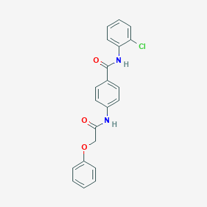 molecular formula C21H17ClN2O3 B309497 N-(2-chlorophenyl)-4-[(phenoxyacetyl)amino]benzamide 