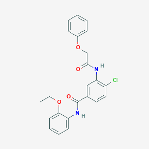 molecular formula C23H21ClN2O4 B309500 4-chloro-N-(2-ethoxyphenyl)-3-[(phenoxyacetyl)amino]benzamide 
