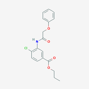 molecular formula C18H18ClNO4 B309501 Propyl 4-chloro-3-[(phenoxyacetyl)amino]benzoate 