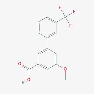 molecular formula C15H11F3O3 B3095022 5-甲氧基-3'-(三氟甲基)联苯-3-羧酸 CAS No. 1261773-34-5