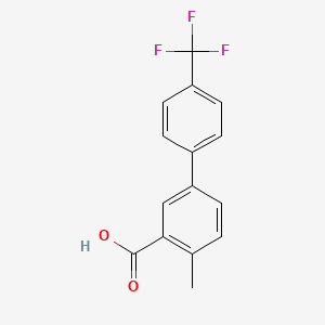 molecular formula C15H11F3O2 B3095024 4-Methyl-4'-(trifluoromethyl)biphenyl-3-carboxylic acid CAS No. 1261773-55-0