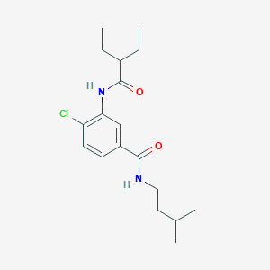 molecular formula C18H27ClN2O2 B309504 4-chloro-3-[(2-ethylbutanoyl)amino]-N-isopentylbenzamide 