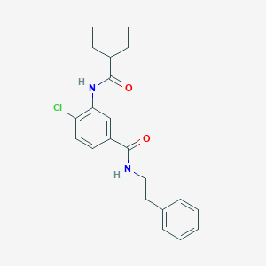 molecular formula C21H25ClN2O2 B309506 4-chloro-3-[(2-ethylbutanoyl)amino]-N-(2-phenylethyl)benzamide 