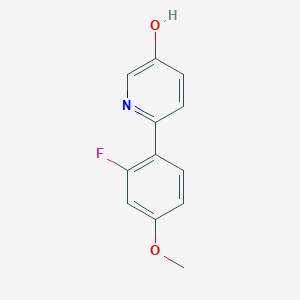 molecular formula C12H10FNO2 B3095128 6-(2-氟-4-甲氧基苯基)吡啶-3-醇 CAS No. 1261912-29-1
