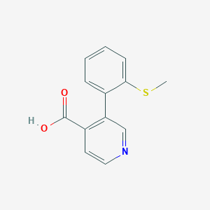 molecular formula C13H11NO2S B3095133 3-(2-(甲硫基)苯基)异烟酸 CAS No. 1261913-08-9