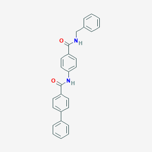 molecular formula C27H22N2O2 B309514 N-{4-[(benzylamino)carbonyl]phenyl}[1,1'-biphenyl]-4-carboxamide 
