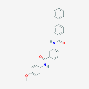 molecular formula C27H22N2O3 B309516 N-{3-[(4-methoxyanilino)carbonyl]phenyl}[1,1'-biphenyl]-4-carboxamide 
