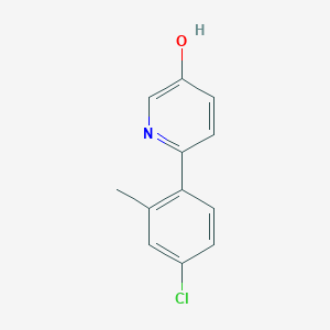 molecular formula C12H10ClNO B3095184 6-(4-Chloro-2-methylphenyl)pyridin-3-ol CAS No. 1261938-30-0