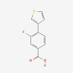 molecular formula C11H7FO2S B3095189 3-Fluoro-4-(thiophen-3-YL)benzoic acid CAS No. 1261942-50-0