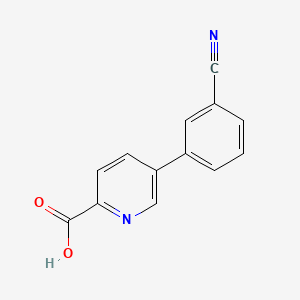 molecular formula C13H8N2O2 B3095194 5-(3-Cyanophenyl)picolinic acid CAS No. 1261944-75-5