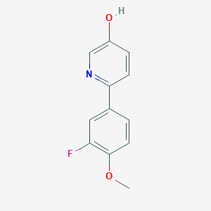 molecular formula C12H10FNO2 B3095203 6-(3-Fluoro-4-methoxyphenyl)pyridin-3-ol CAS No. 1261958-94-4