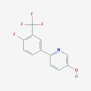 molecular formula C12H7F4NO B3095209 6-(4-Fluoro-3-(trifluoromethyl)phenyl)pyridin-3-ol CAS No. 1261963-05-6