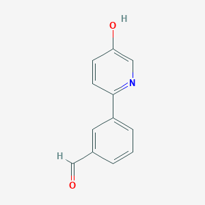 molecular formula C12H9NO2 B3095211 3-(5-Hydroxypyridin-2-yl)benzaldehyde CAS No. 1261970-52-8