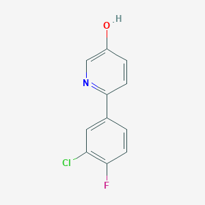 molecular formula C11H7ClFNO B3095274 6-(3-Chloro-4-fluorophenyl)pyridin-3-ol CAS No. 1261998-75-7