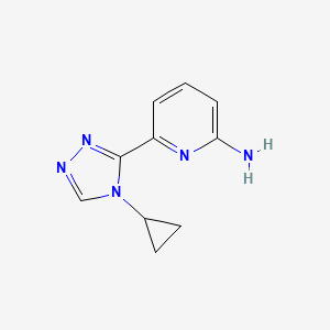 molecular formula C10H11N5 B3095286 6-(4-Cyclopropyl-4H-1,2,4-triazol-3-yl)pyridin-2-amine CAS No. 1262043-91-3
