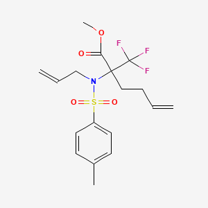 molecular formula C18H22F3NO4S B3095319 Methyl 2-[allyl(tosyl)amino]-2-(trifluoromethyl)hex-5-enoate CAS No. 1262415-25-7