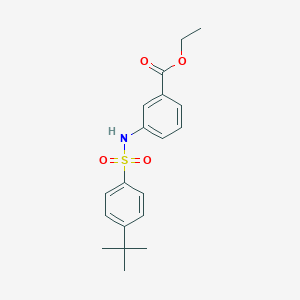 molecular formula C19H23NO4S B309532 Ethyl 3-{[(4-tert-butylphenyl)sulfonyl]amino}benzoate 