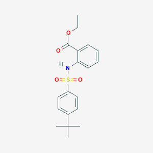 molecular formula C19H23NO4S B309533 Ethyl 2-{[(4-tert-butylphenyl)sulfonyl]amino}benzoate 
