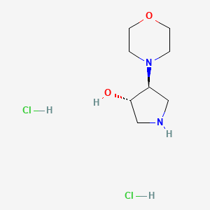 molecular formula C8H17ClN2O2 B3095340 trans-4-(4-Morpholinyl)-3-pyrrolidinol dihydrochloride CAS No. 1262769-44-7