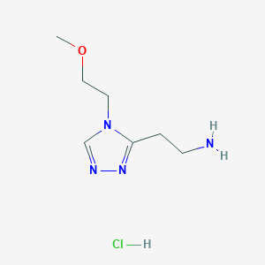 molecular formula C7H15ClN4O B3095388 {2-[4-(2-Methoxyethyl)-4H-1,2,4-triazol-3-yl]ethyl}amine hydrochloride CAS No. 1262774-52-6