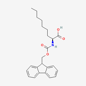 molecular formula C24H29NO4 B3095416 (S)-2-((((9H-Fluoren-9-yl)methoxy)carbonyl)amino)nonanoic acid CAS No. 1262886-65-6