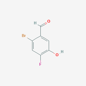 molecular formula C7H4BrFO2 B3095421 2-Bromo-4-fluoro-5-hydroxybenzaldehyde CAS No. 1262989-52-5