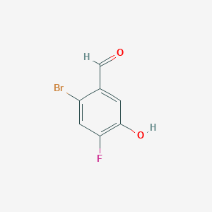 molecular formula C7H4BrFO2 B3095421 2-溴-4-氟-5-羟基苯甲醛 CAS No. 1262989-52-5