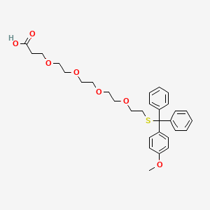 molecular formula C31H38O7S B3095437 15-(4-Methoxytrityl)thio-4,7,10,13-tertaoxa-pentadecanoic acid CAS No. 1263047-31-9