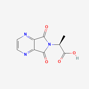 molecular formula C9H7N3O4 B3095456 2-(5,7-二氧代-5,7-二氢-6H-吡咯并[3,4-b]吡嗪-6-基)丙酸 CAS No. 126310-27-8