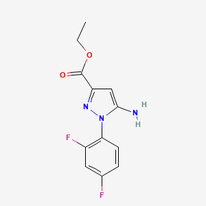 molecular formula C12H11F2N3O2 B3095497 Ethyl 5-amino-1-(2,4-difluorophenyl)-1H-pyrazole-3-carboxylate CAS No. 1264039-33-9