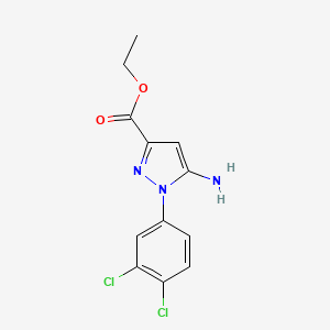 molecular formula C12H11Cl2N3O2 B3095500 Ethyl 5-amino-1-(3,4-dichlorophenyl)-1H-pyrazole-3-carboxylate CAS No. 1264043-82-4