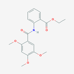 molecular formula C19H21NO6 B309558 Ethyl 2-[(2,4,5-trimethoxybenzoyl)amino]benzoate 