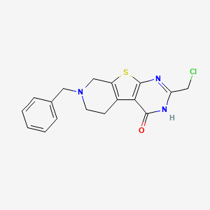 molecular formula C17H16ClN3OS B3095595 11-苄基-5-(氯甲基)-8-噻-4,6,11-三氮三环[7.4.0.0,]十三-1(9),2,4,6-四烯-3-醇 CAS No. 126718-85-2