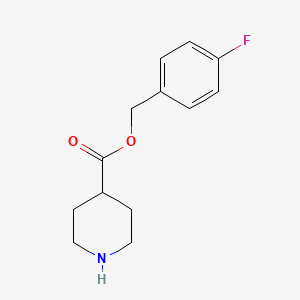 molecular formula C13H16FNO2 B3095600 4-Fluorobenzyl piperidine-4-carboxylate CAS No. 1267245-27-1