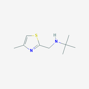 molecular formula C9H16N2S B3095619 2-噻唑甲胺，N-(1,1-二甲基乙基)-4-甲基- CAS No. 1268075-23-5