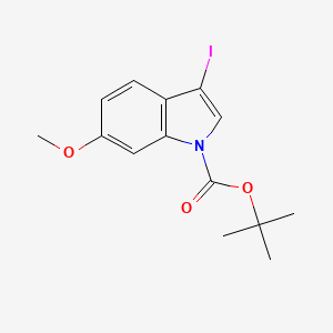 molecular formula C14H16INO3 B3095626 tert-Butyl 3-iodo-6-methoxy-1H-indole-1-carboxylate CAS No. 1268167-84-5