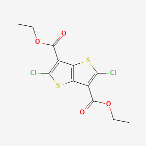 molecular formula C12H10Cl2O4S2 B3095635 Diethyl 2,5-dichlorothieno[3,2-b]thiophene-3,6-dicarboxylate CAS No. 1268375-33-2