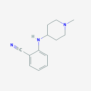 molecular formula C13H17N3 B3095661 2-[(1-Methylpiperidin-4-yl)amino]benzonitrile CAS No. 126863-85-2