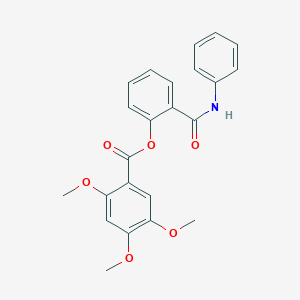 molecular formula C23H21NO6 B309570 2-(Anilinocarbonyl)phenyl 2,4,5-trimethoxybenzoate 