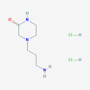 molecular formula C7H17Cl2N3O B3095732 4-(3-Aminopropyl)piperazin-2-one dihydrochloride CAS No. 1269039-67-9