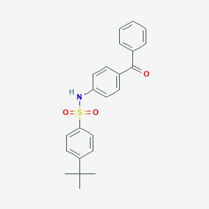 molecular formula C23H23NO3S B309574 N-(4-benzoylphenyl)-4-tert-butylbenzenesulfonamide 