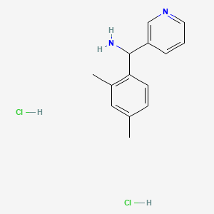 molecular formula C14H18Cl2N2 B3095748 1-(2,4-二甲基苯基)-1-(3-吡啶基)甲胺二盐酸盐 CAS No. 1269052-53-0