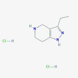 molecular formula C8H15Cl2N3 B3095759 3-乙基-4,5,6,7-四氢-1H-吡唑并[4,3-c]吡啶二盐酸盐 CAS No. 1269052-65-4